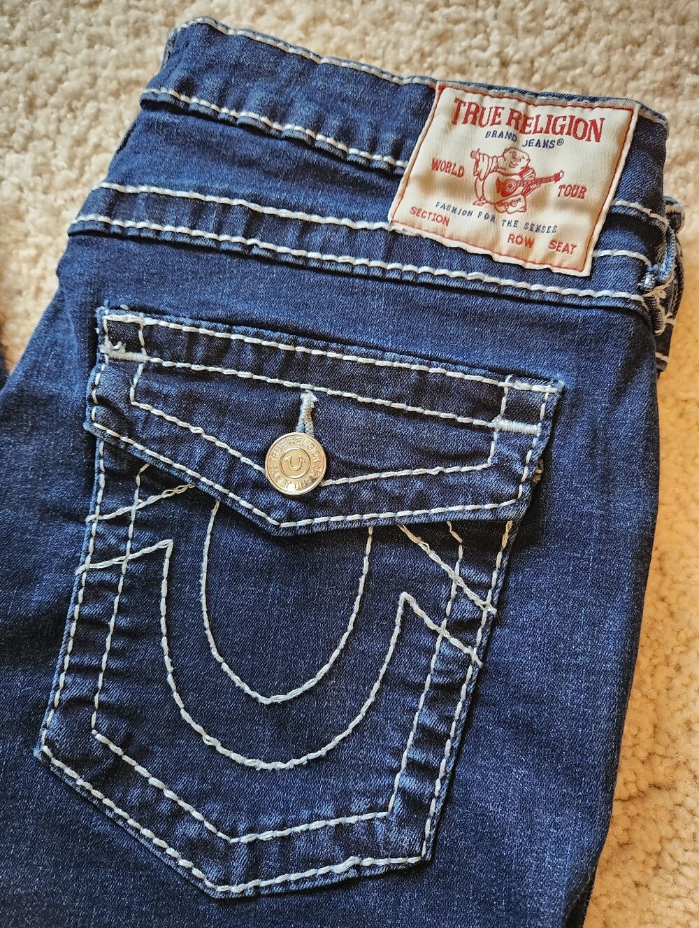 True Religion Women's Dark Blue Becca Mid Rise Bootcut Jeans - Picture 2 of 12